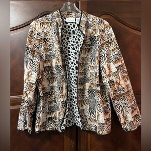 Alfred Dunner Animal Print Women's Jacket | Size :14 | Color: multi